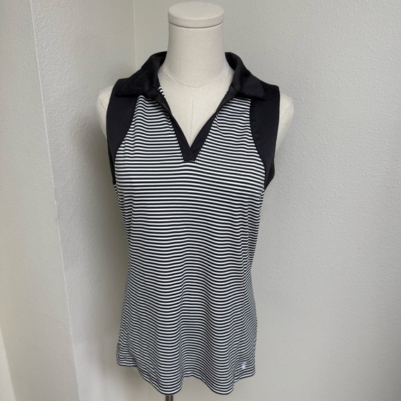 Brand New Izod Black and White Striped Tank Top Women’s Size Medium - Picture 1 of 7
